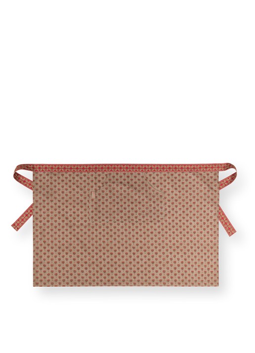 Pip Studio Blooming Tales keukenschort  - achterkant donkerrood