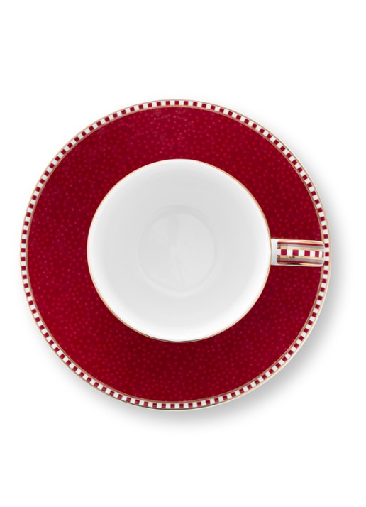 Pip Studio Blooming Tales kop en schotel set van 2 - detail 6 donkerrood