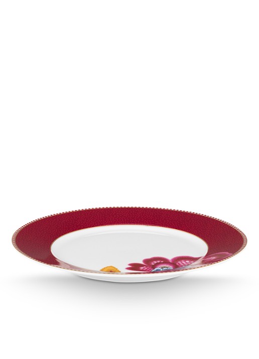 Pip Studio Blooming Tales ontbijtbord 21 cm - detail 3 donkerrood
