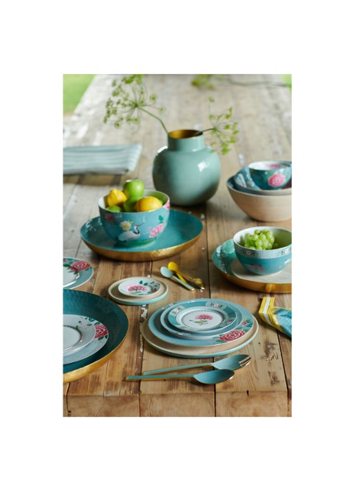 Pip Studio Blushing Birds mok 35 cl  - voorkant 3 lichtblauw