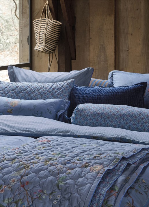Pip Studio Bustani bedsprei 150 x 200 cm - detail 4 blauw