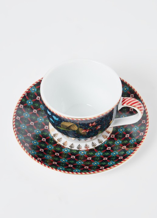 Pip Studio Espresso kopje en schotel 12 cl - voorkant 2 indigo