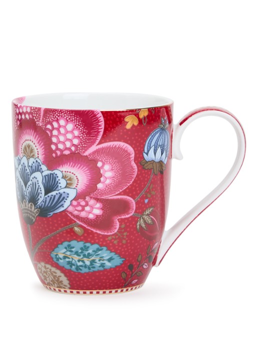 Pip Studio Fantasy mok 45 cl  - voorkant 2 donkerrood