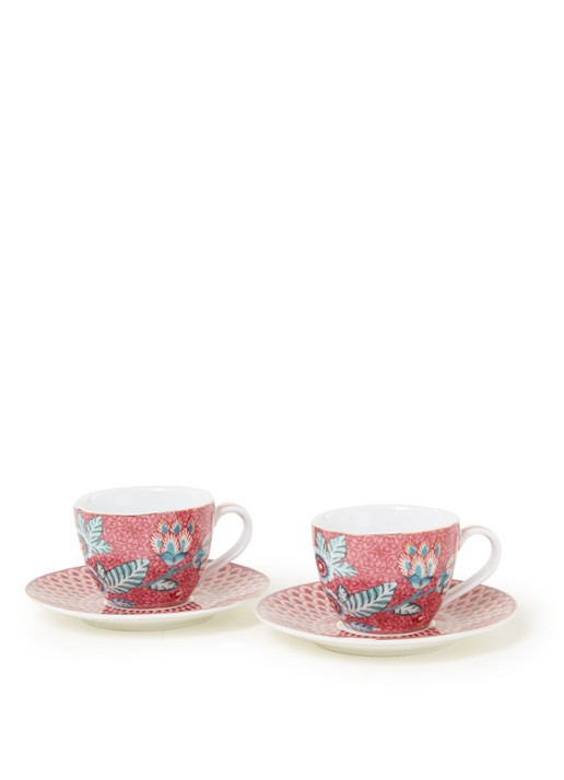 Pip Studio Flower Festival espressokopje en schotel 12 cl set van 2