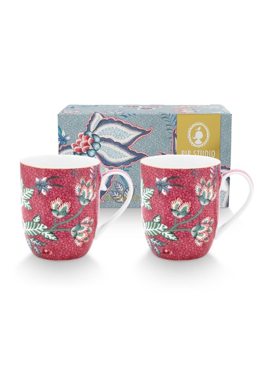 Pip Studio Flower Festival kopje 14,5 cl set van 2 - detail 5 roze