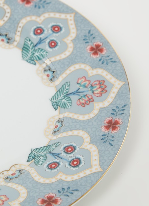 Pip Studio Flower Festival ontbijtbord 21 cm - detail blauwgrijs