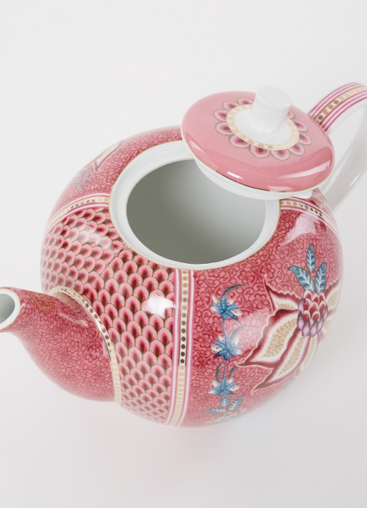 Pip Studio Flower Festival theepot 1,6 liter - voorkant 2 oudroze