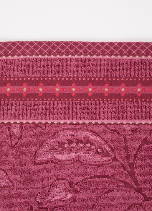 Pip Studio Jasmin Jacquard badlaken 140 x 70 cm - detail donkerroze