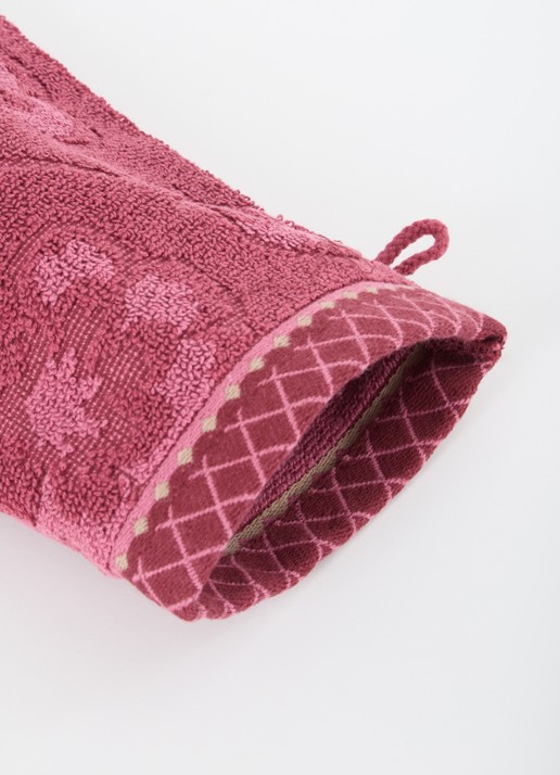 Pip Studio Jasmin washand van katoen - 500 gr/m2 - 16 x 22 cm - detail 3 donkerroze