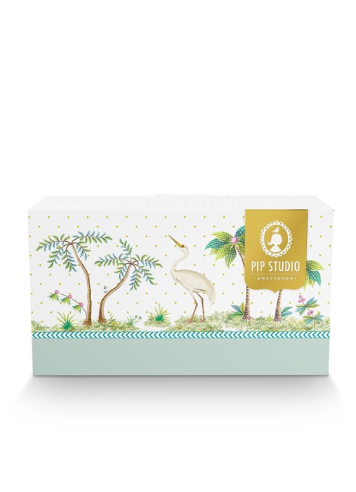 Pip Studio Jolie L mok 35 cl set van 2 - detail 2 zeegroen