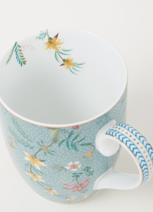 Pip Studio Jolie L mok 35 cl - detail zeegroen