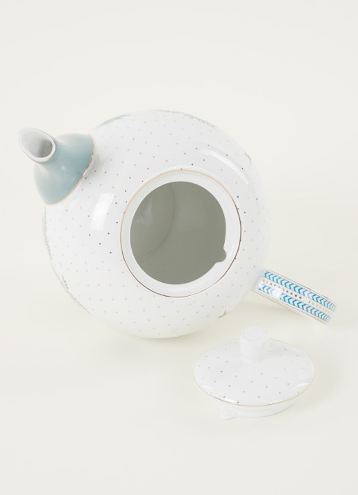 Pip Studio Jolie theepot 1,6 liter - detail 3 lichtblauw
