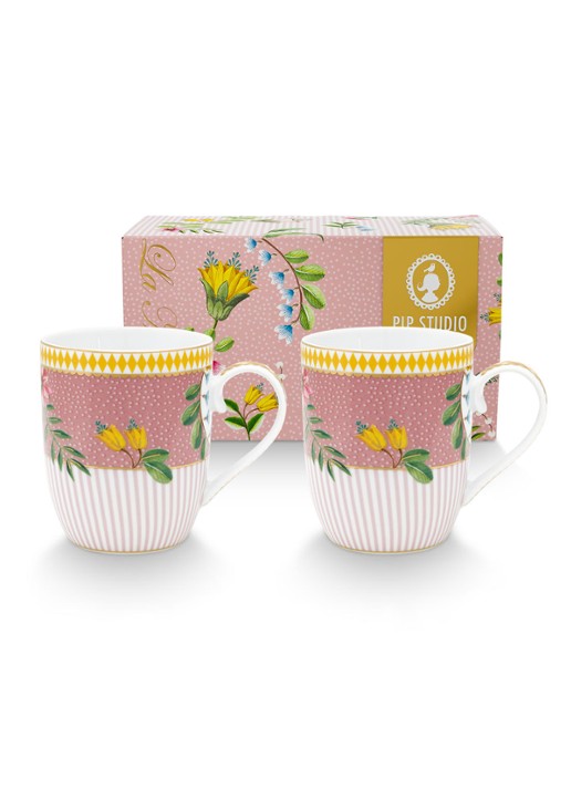 Pip Studio La Majorelle kopje 14,5 cl set van 2 - achterkant 5 roze
