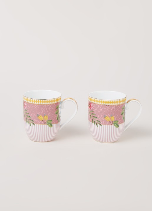 Pip Studio La Majorelle kopje 14,5 cl set van 2 - voorkant 2 roze