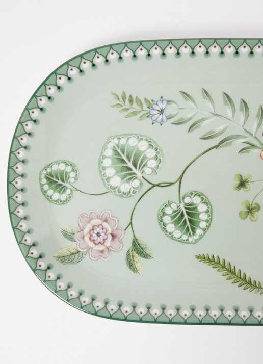Pip Studio Lily & Lotus cakeschaal 33,5 cm - detail groen