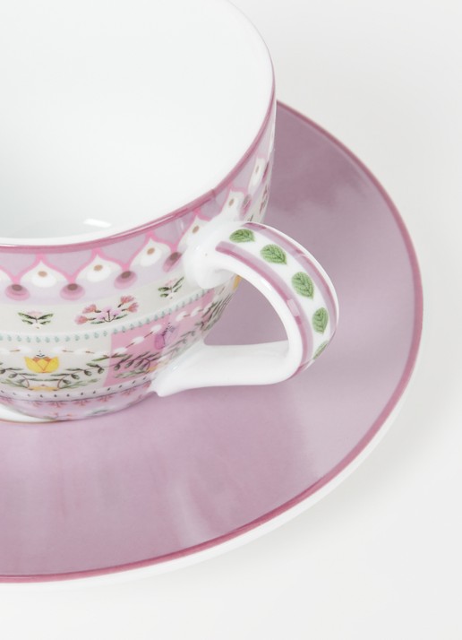 Pip Studio Lily & Lotus espressokopje kop en schotel 12 cl - voorkant 2 lila