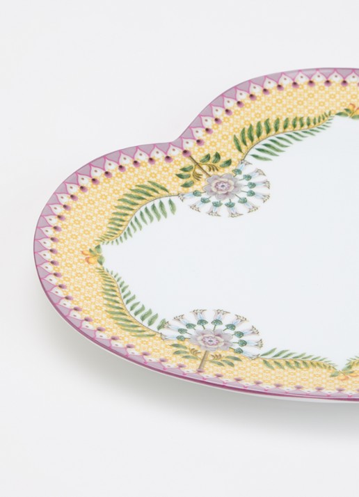 Pip Studio Lily & Lotus Hart ontbijtbord 21,5 cm set van 2 - detail okergeel