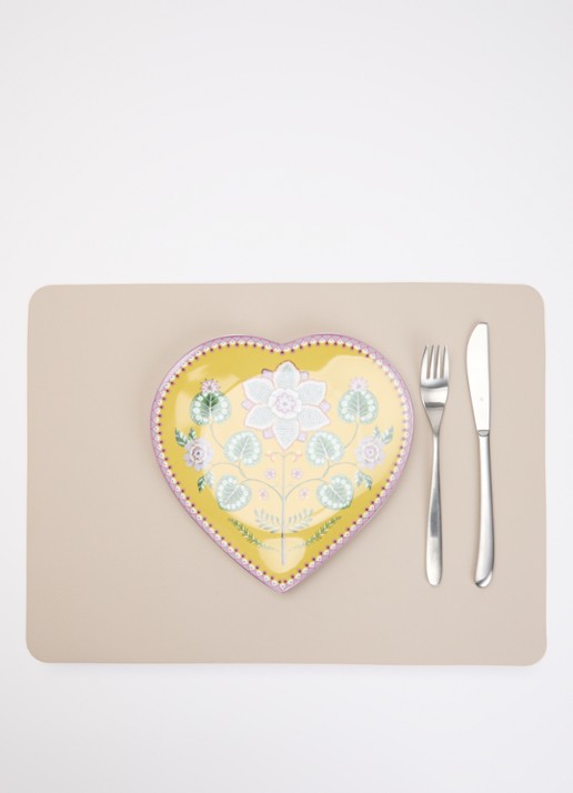 Pip Studio Lily & Lotus Hart ontbijtbord 21,5 cm set van 2 - detail 2 okergeel