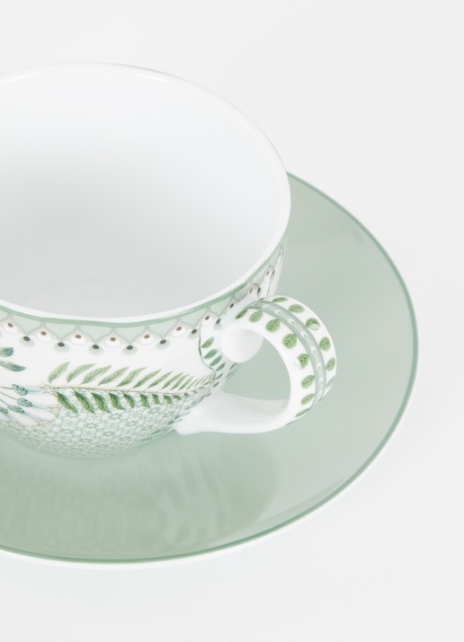Pip Studio Lily & Lotus kop en schotel 28 cl - voorkant 2 lichtgroen