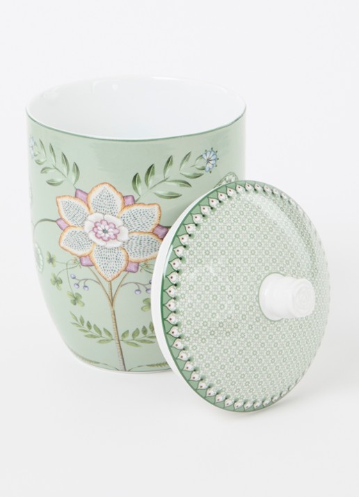 Pip Studio Lily & Lotus voorraadpot 1,5 liter - voorkant 2 lichtgroen