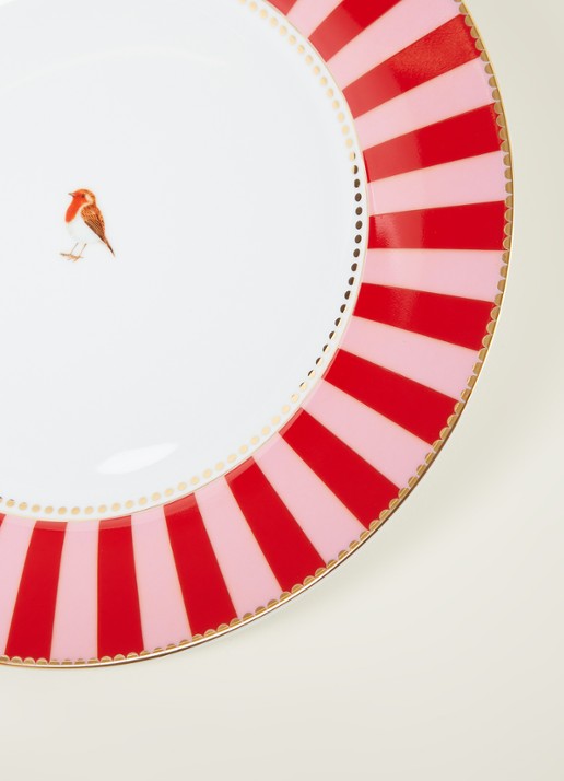 Pip Studio Love Birds dinerbord 27 cm - detail 3 steenrood