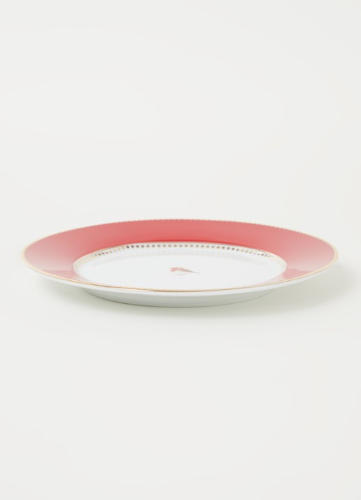 Pip Studio Love Birds gebaksbordje 17 cm - voorkant 2 steenrood