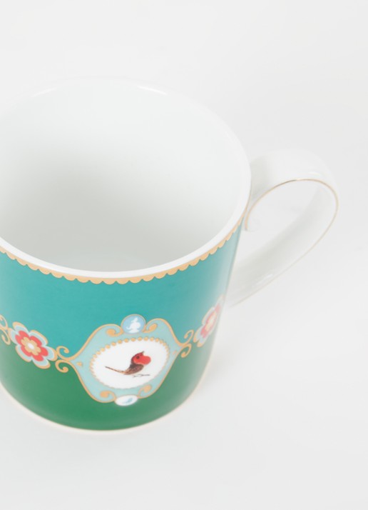 Pip Studio Love Birds Medallion espressokopje 15 cl - voorkant 2 donkergroen