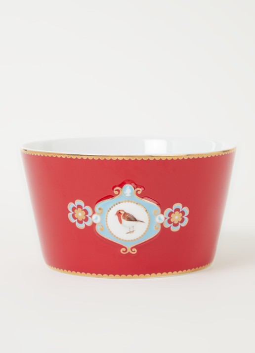 Pip Studio Love Birds Medallion kom 15 cm - voorkant 2 steenrood