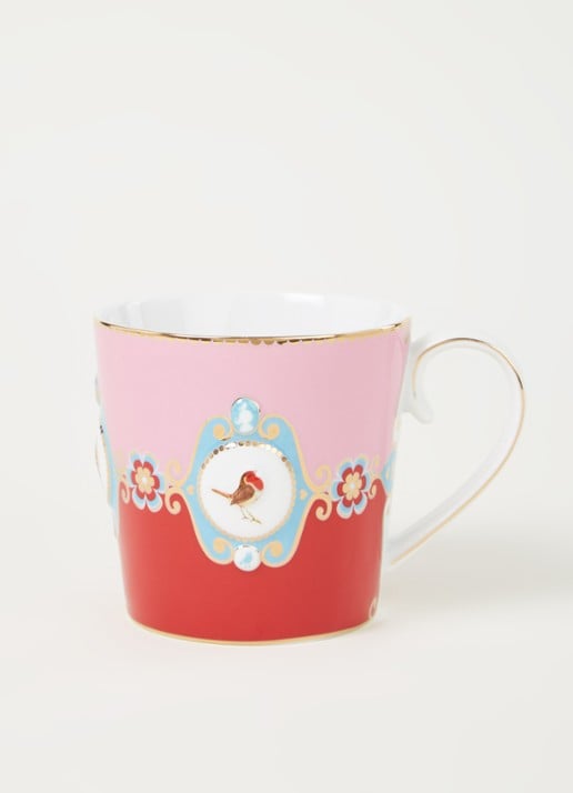 Pip Studio Love Birds Medallion kopje 25 cl - voorkant 2 lichtroze