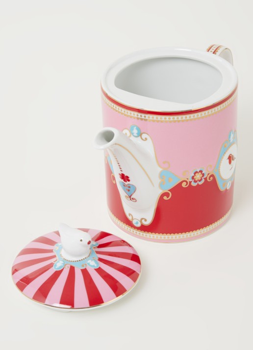 Pip Studio Love Birds theepot 1,3 liter - detail 3 roze