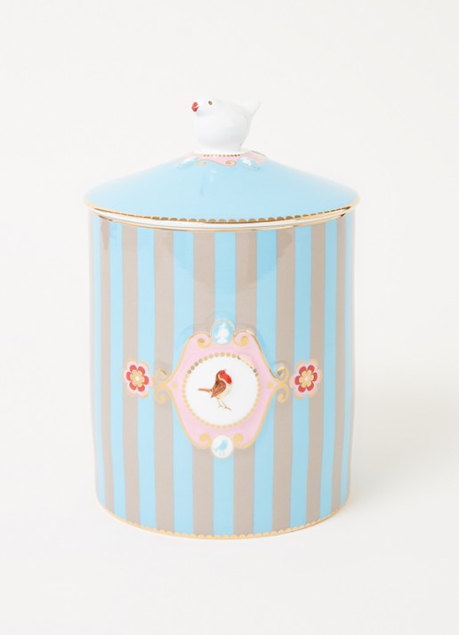 Pip Studio Love Birds voorraadpot - voorkant 2 lichtblauw