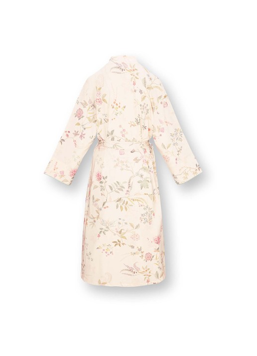 Pip Studio Noa Bodhi Flower kimono met bloemenprint - achterkant 3 gebroken wit