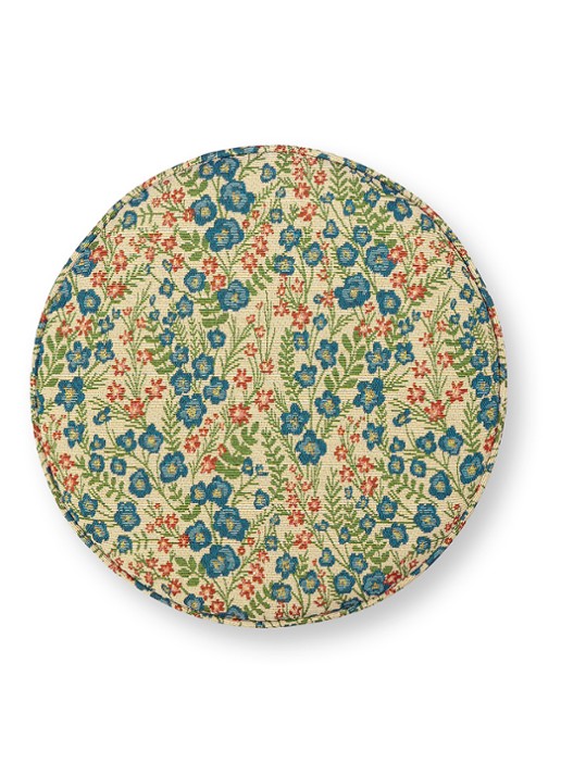 Pip Studio Poppy poef 40 x 45 cm - detail blauw