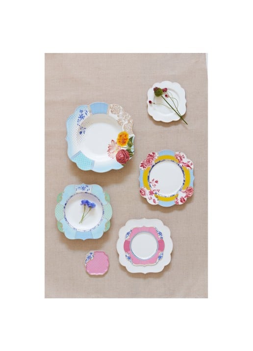 Pip Studio Royal ontbijtbord 24 cm - detail multicolor