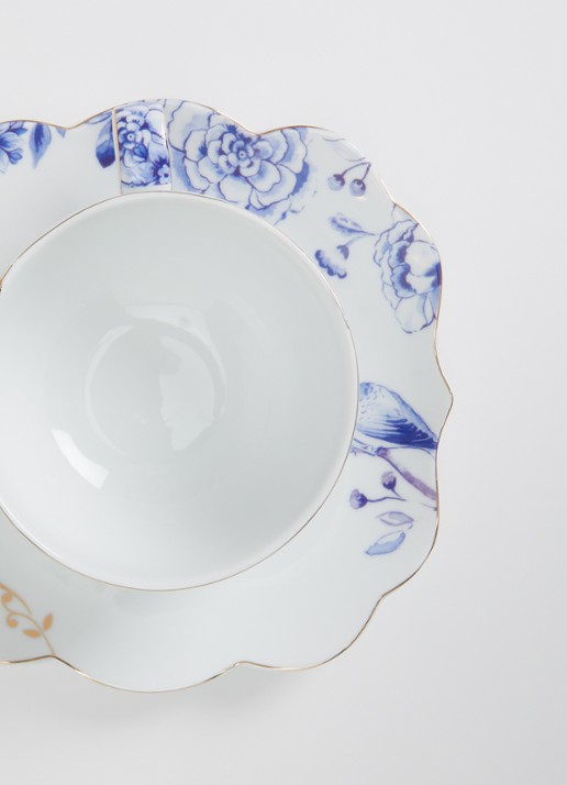 Pip Studio Royal White kop en schotel 25 cl set van 4 - voorkant 2 wit