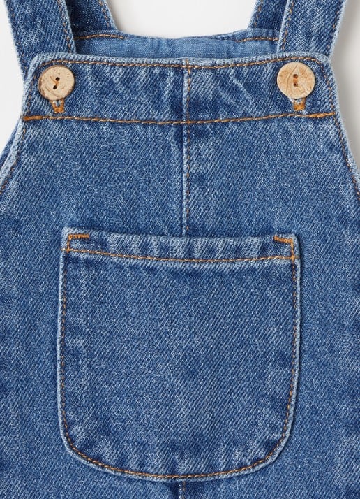Play Up Straight fit tuinbroek van denim - detail indigo