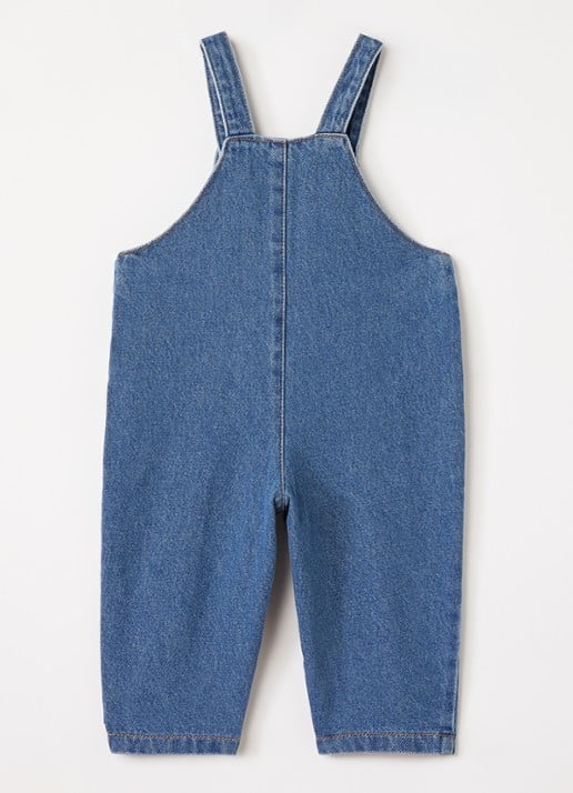 Play Up Straight fit tuinbroek van denim - voorkant 3 indigo