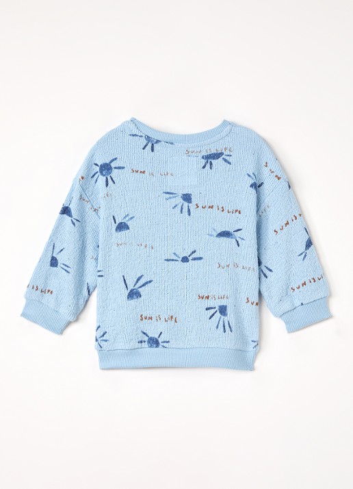 Play Up Sweater met print - voorkant 2 blauw