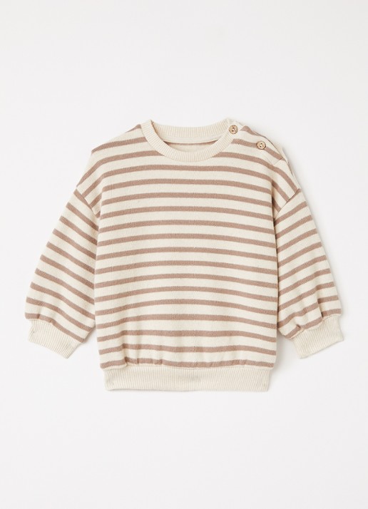 Play Up Sweater met streepprint - voorkant 2 multicolor