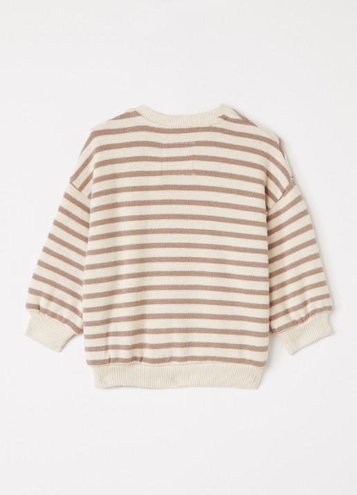 Play Up Sweater met streepprint - voorkant 3 multicolor