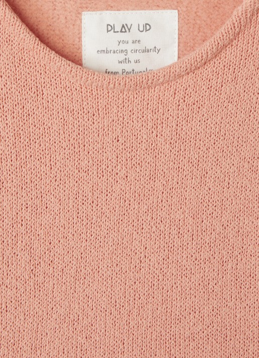 Play Up Sweater van jersey - detail abrikoos