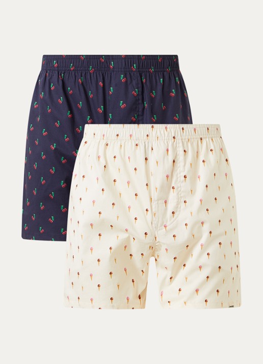 Pockies Cherries 'N Cream boxershort met steekzakken in 2-pack - voorkant 2 multicolor
