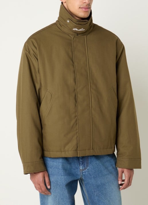 Pockies Hunter gewatteerd bomberjack van canvas met details van corduroy