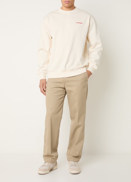 Pockies Lobster sweater met logo- en backprint - voorkant 3 creme
