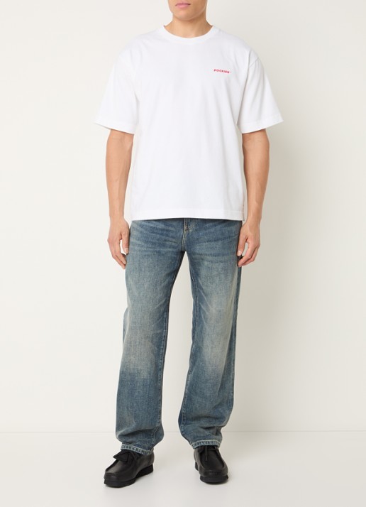 Pockies Lobster T-shirt met logo- en backprint - voorkant 2 wit