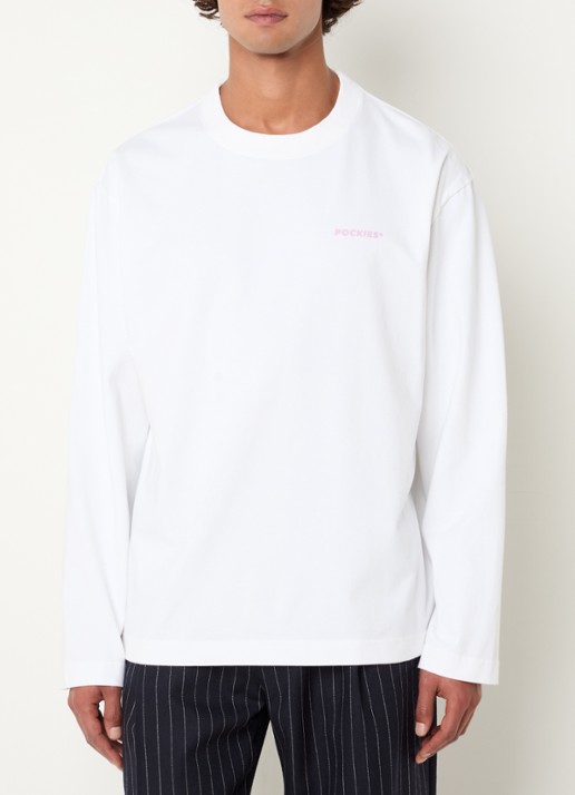 Pockies Move longsleeve met logo- en backprint - achterkant wit