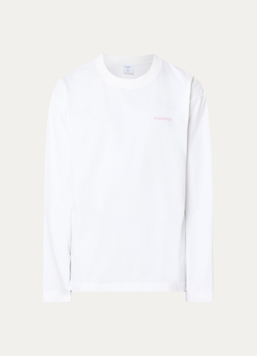 Pockies Move longsleeve met logo- en backprint - voorkant 2 wit