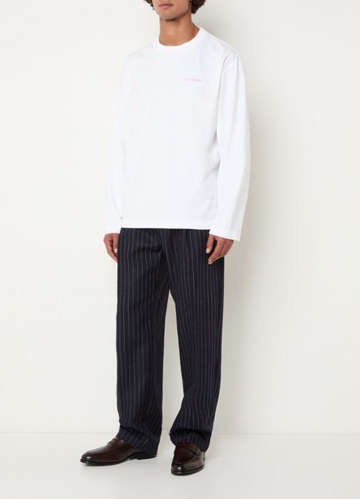 Pockies Move longsleeve met logo- en backprint - voorkant 3 wit