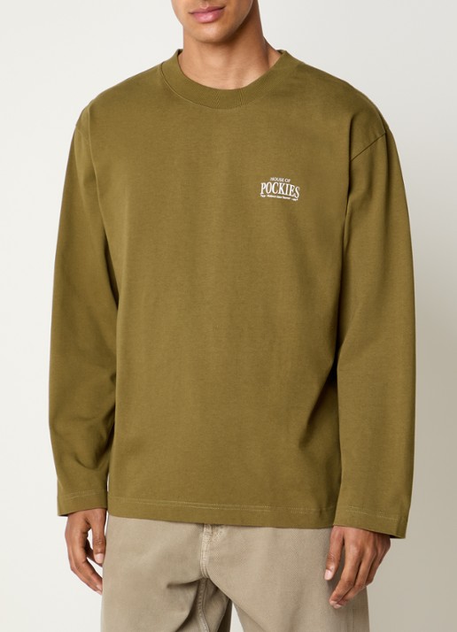 Pockies Sweater met logo- en backprint - achterkant 4 groen