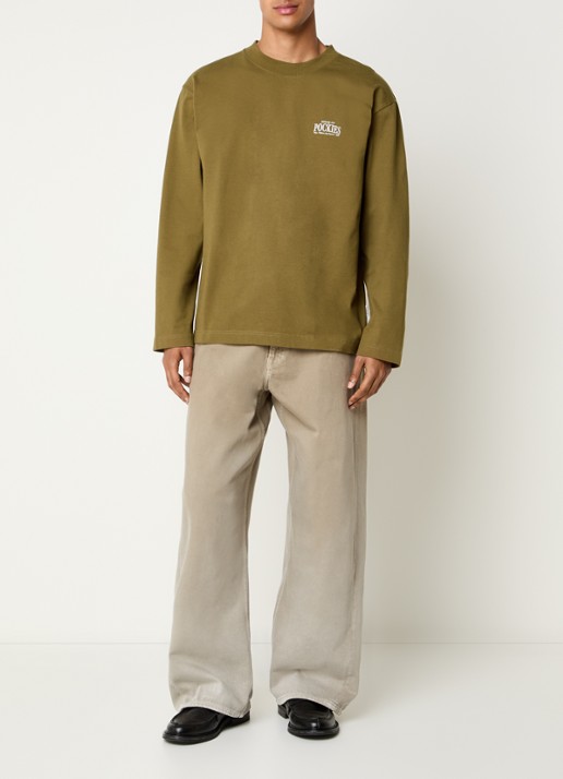 Pockies Sweater met logo- en backprint - voorkant 3 groen